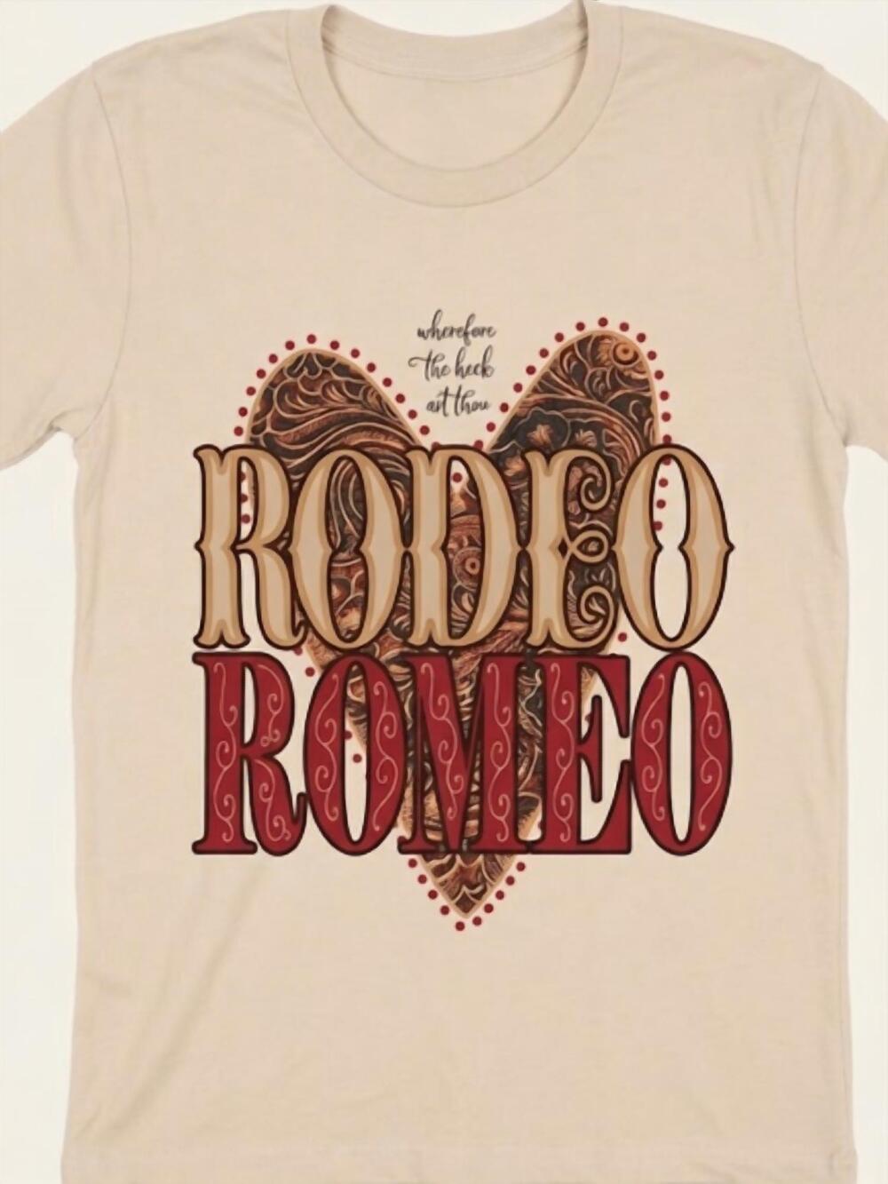 NEW DIAMOND DIVA DESIGNS women's rodeo romeo t-shirt in cream